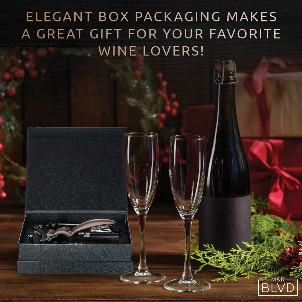 M&R Blvd® Wine Bottle Opener Set Professional Grade, Copper ชุดที่เปิดไวน์ อุปกรณ์เปิดขวดไวน์ สีทองแดง
