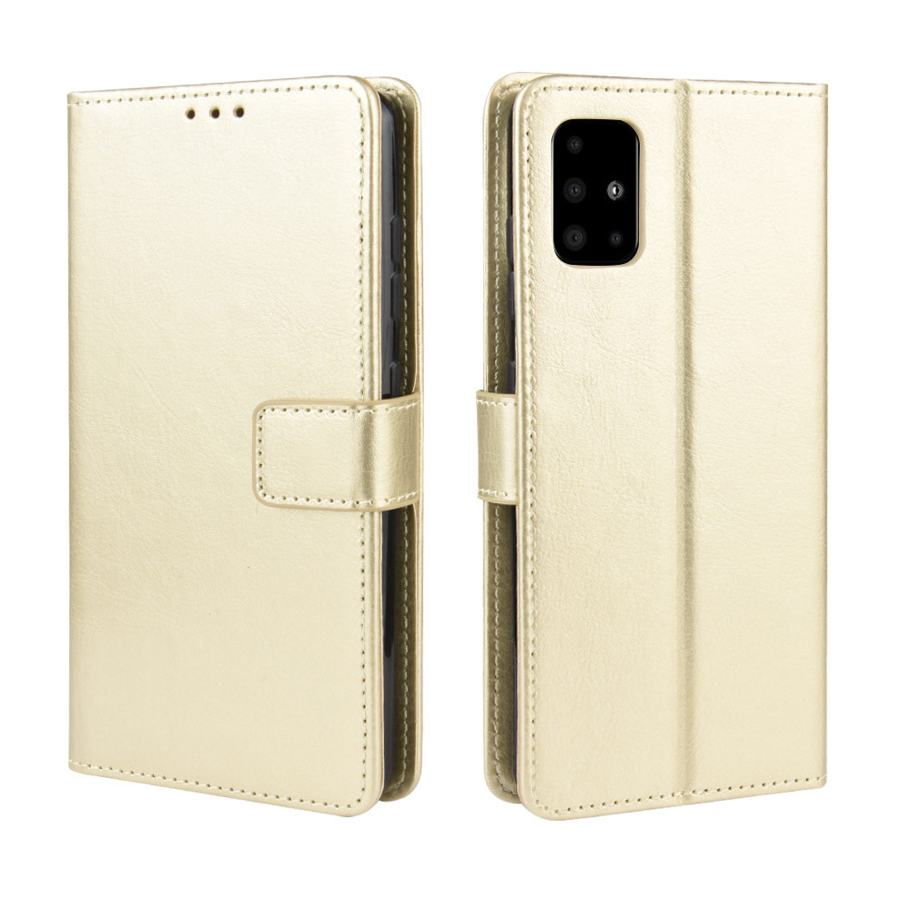 เคส Samsung Galaxy Note 10 Lite #เคสฝาพับหนัง PU ผิวหนังม้า Crazy Horse Texture Leather Wallet