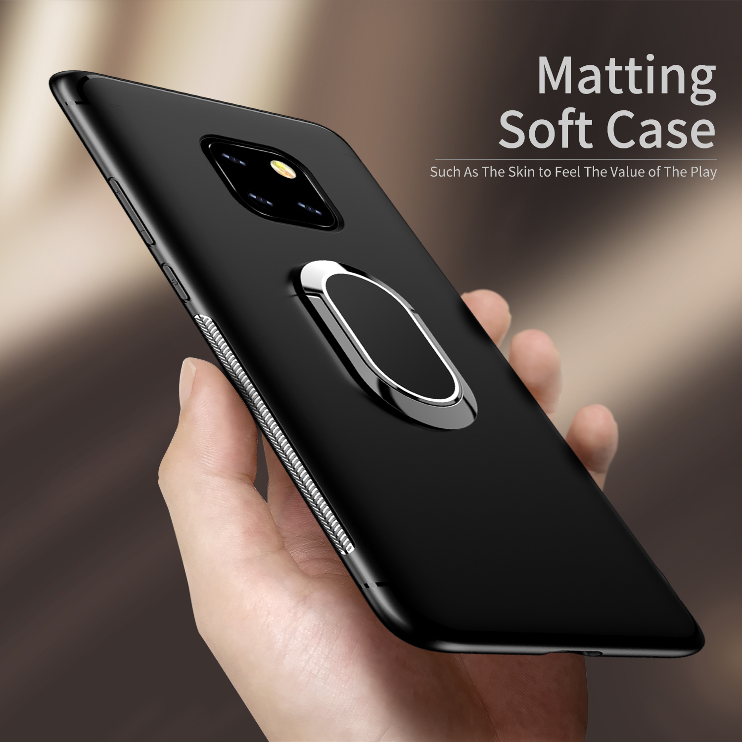 Case Huawei Mate 20 Pro #เคสฝาหลัง TPU มีแหวนสวมนิ้ว Magnetic Finger Ring Kickstand Matte TPU Cover