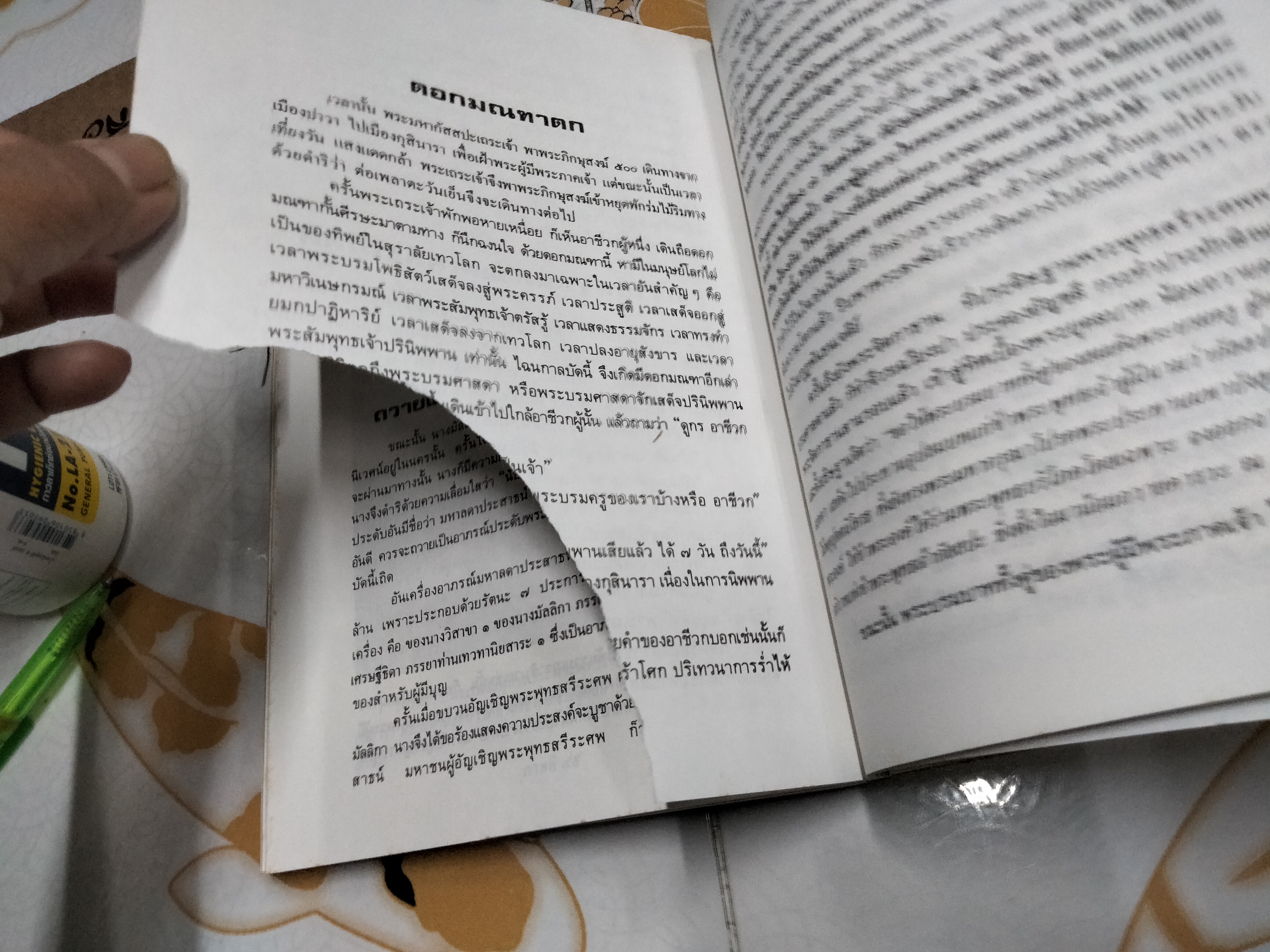 หนังสือ พุทธประวัติทัศนศึกษา นิพนธ์ ของ พระธรรมโกศาจารย์ ราชบัณฑิต -มีหน้าชำรุด 1 หน้า