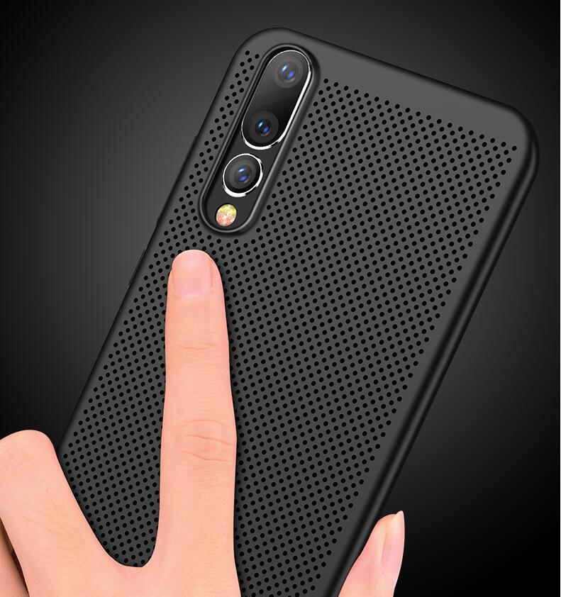 Case Huawei P20 Pro #เคสฝาหลังพลาสติกรูตะแกรงช่วยระบายความร้อน Hollow Mesh PC Shell