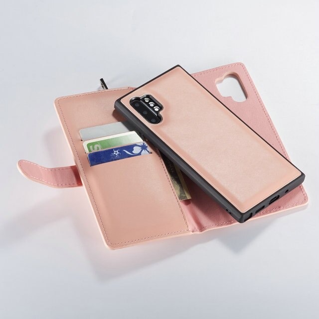 Case Samsung Galaxy Note 10+ #เคสหนังฝาพับสไตล์กระเป๋าสตางค์มีช่องซิบ PU Wallet Split Leather 2 in 1 Card Slot + Money slot + Magnetic Separable Shell