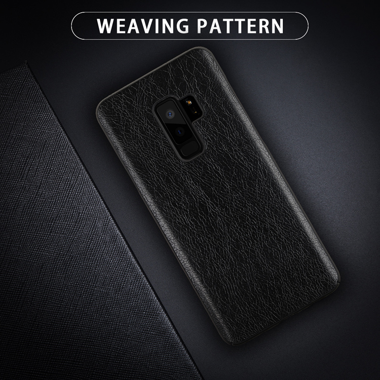 Case Samsung Galaxy S9+ G965 #เคสฝาหลังพลสาติกแข็งเคลือบหนัง PU ผิว Litchi Skin