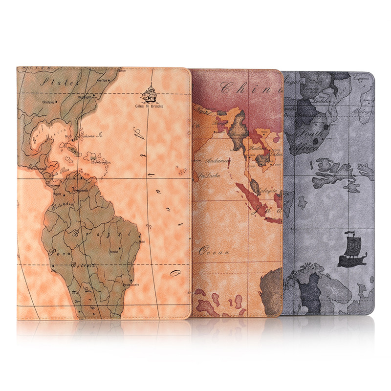 เคส Huawei MediaPad M5 Pro 10.8 นิ้ว #เคสฝาพับหนัง PU พิมพ์รูปแบบแผนที่ Map Pattern Stand Wallet Leather