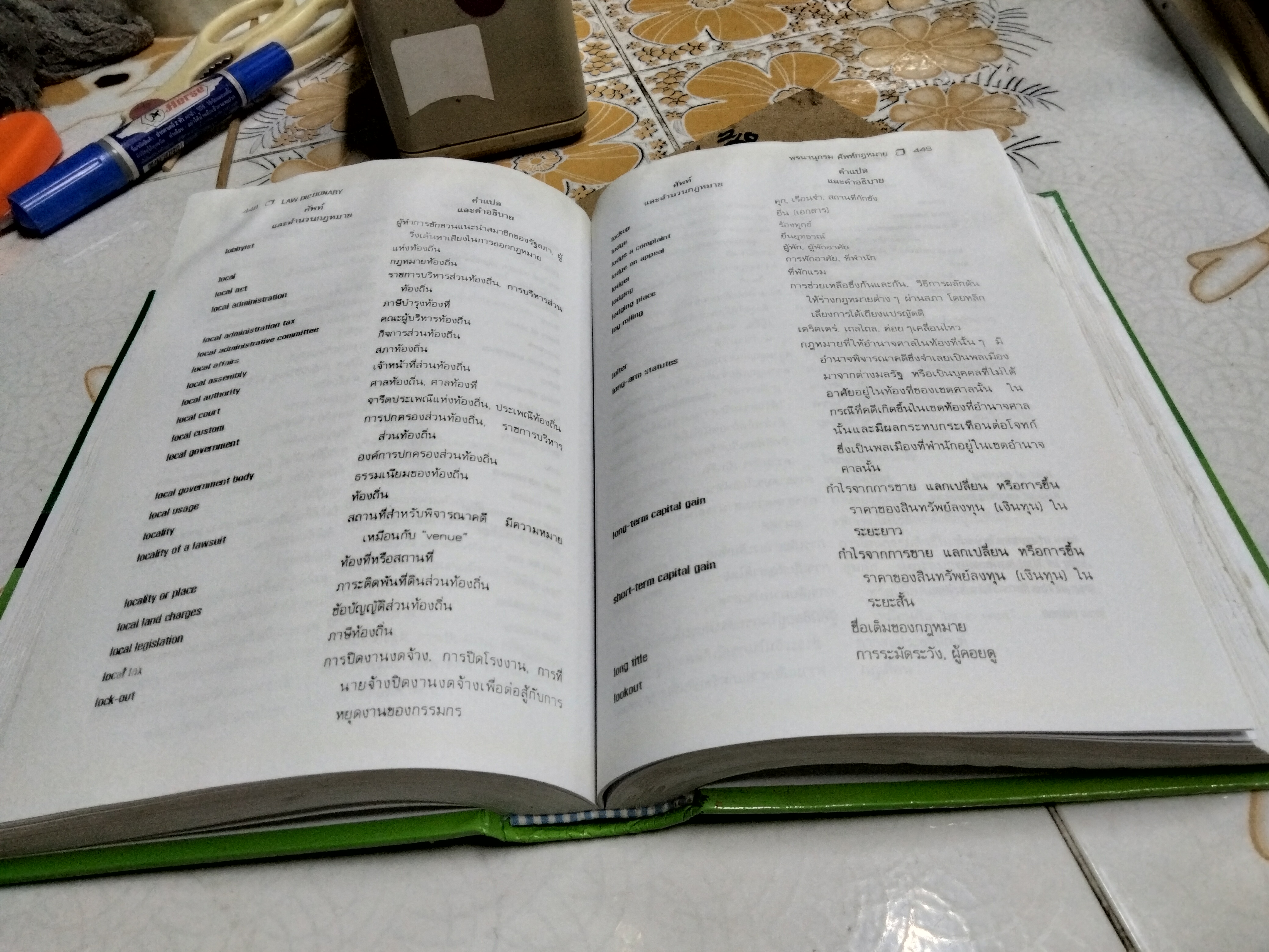 พจนานุกรม ศัพท์กฎหมาย (อังกฤษ-ไทย) LAW DICTIONARY (ENGLISH - THAI) โดย ธง วิทัยวัฒน์ **หนังสือโดนน้ำ **สินค้าหมด**