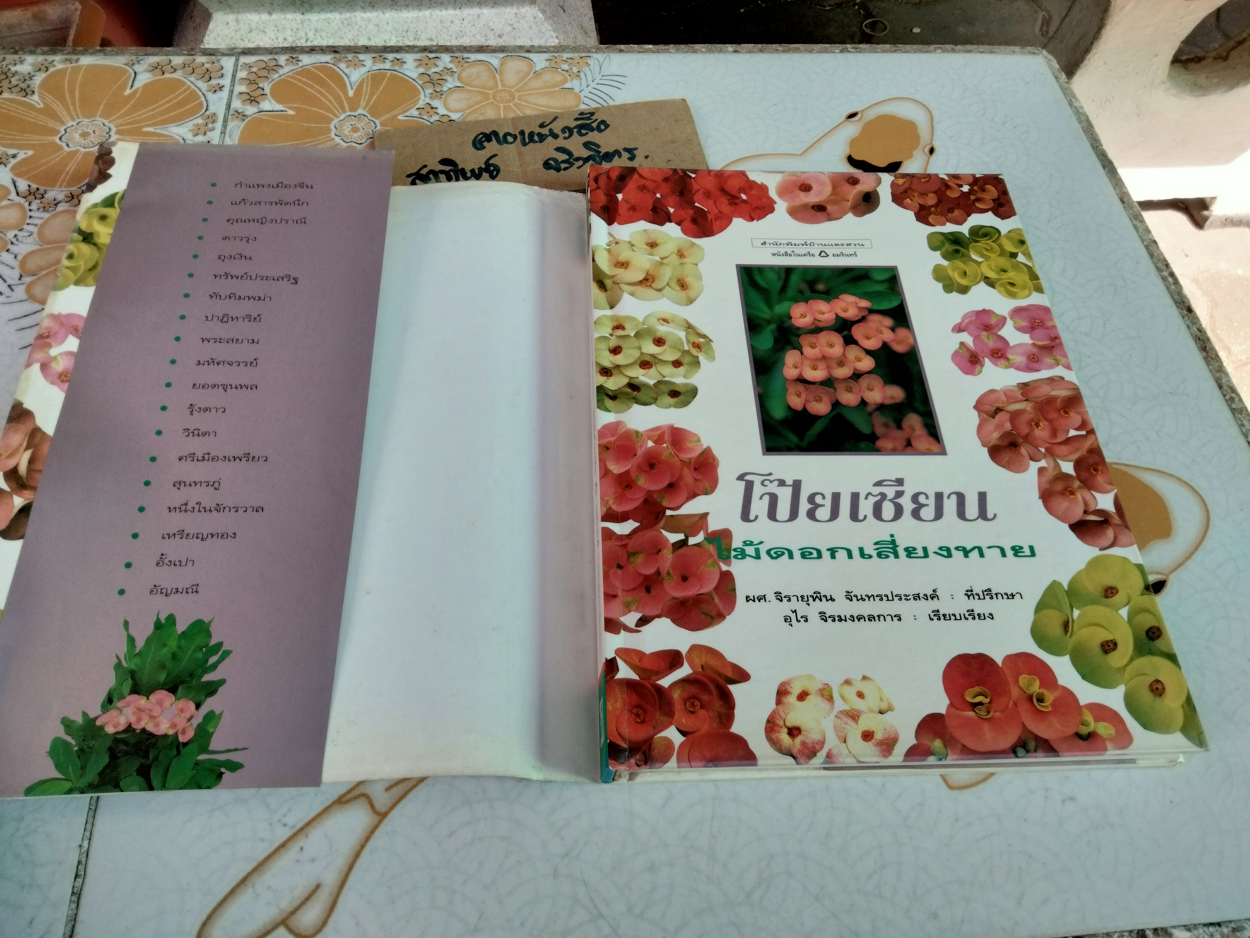 โป๊ยเซียน ไม้ดอกเสี่ยงทาย เล่ม 1 อุไร จิรมงคลการ เรียบเรียง , พิมพ์ครั้งแรก พ.ศ 2538