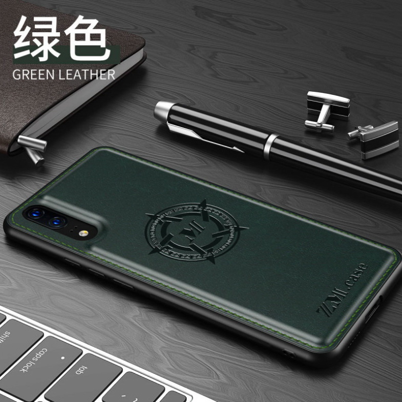 เคส Huawei P20 #เคสฝาหลัง TPU เคลือบหนัง PU Crazy Horse Leather Coated PC + TPU Hybrid