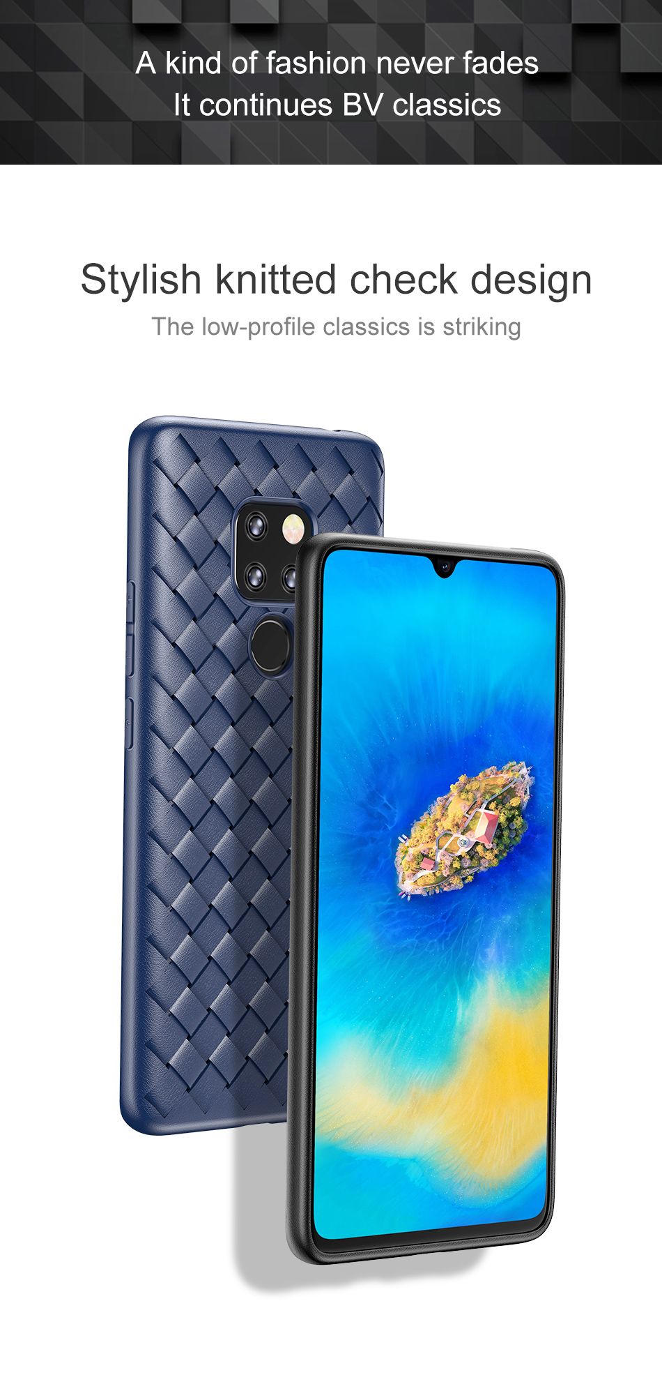 Case Huawei Mate 20 #เคสฝาหลัง BASEUS ลายทอ Woven Texture Heat Dissipation TPU