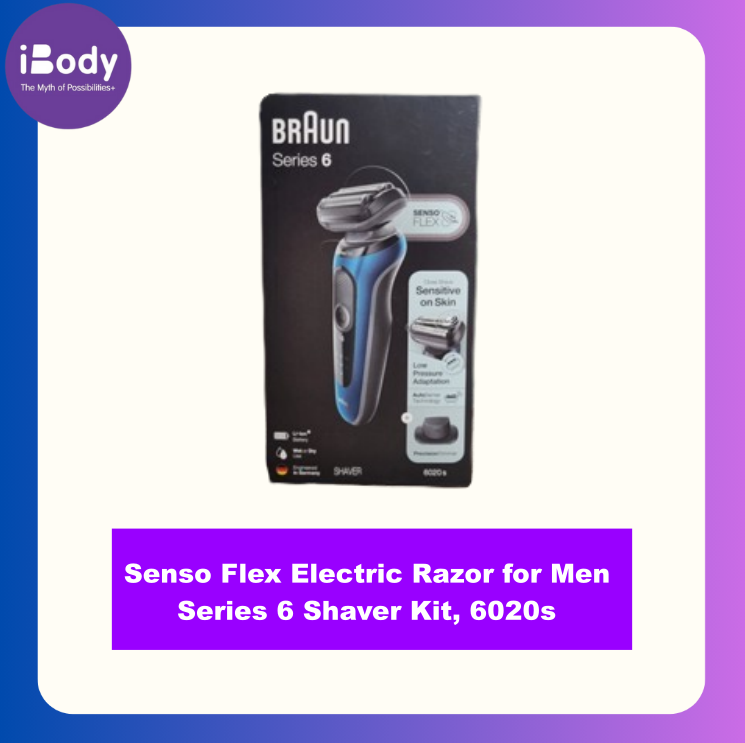 [Braun] Senso Flex Electric Razor for Men Series 6 Shaver Kit, 6020s เครื่องโกนหนวดไฟฟ้า ที่กันจอน เซต 5 ชิ้น