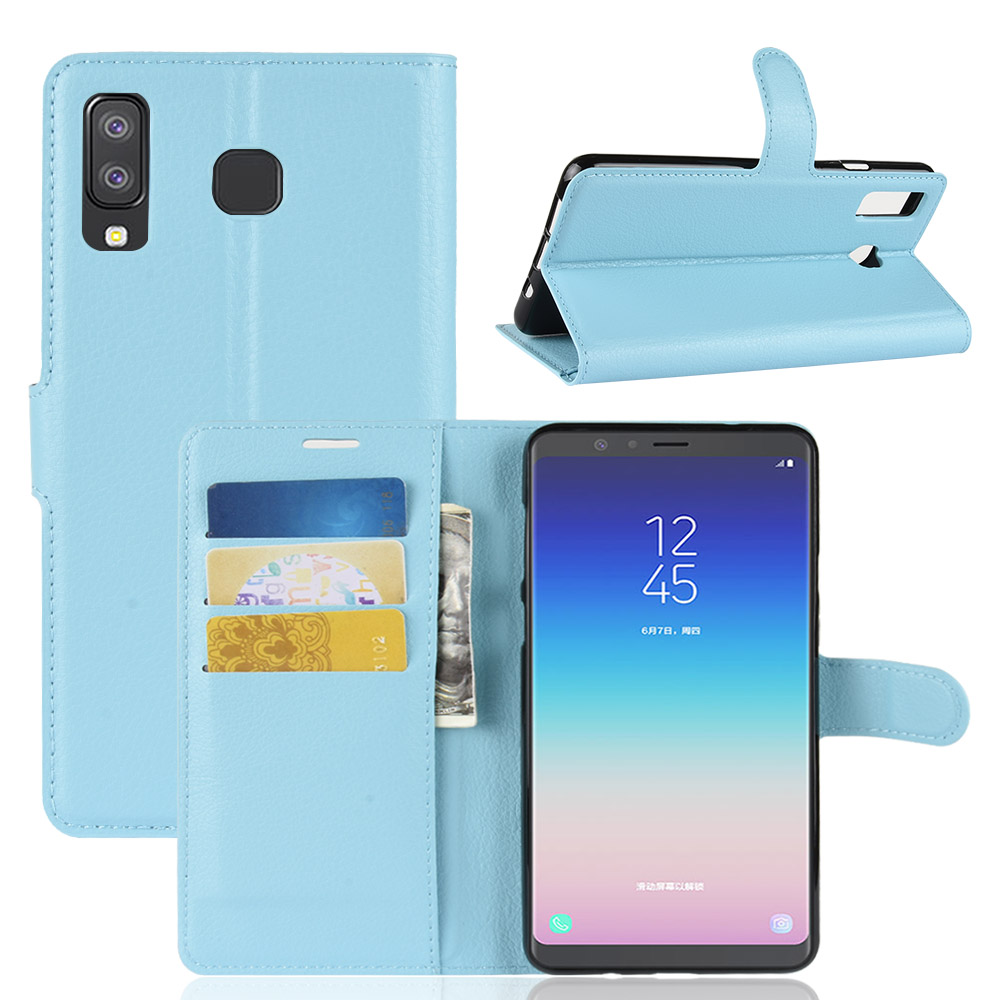 Case Samsung Galaxy A8 Star #เคสฝาพับสไตล์กระเป๋าสตางค์หนัง PU ผิวลิ้นจี่