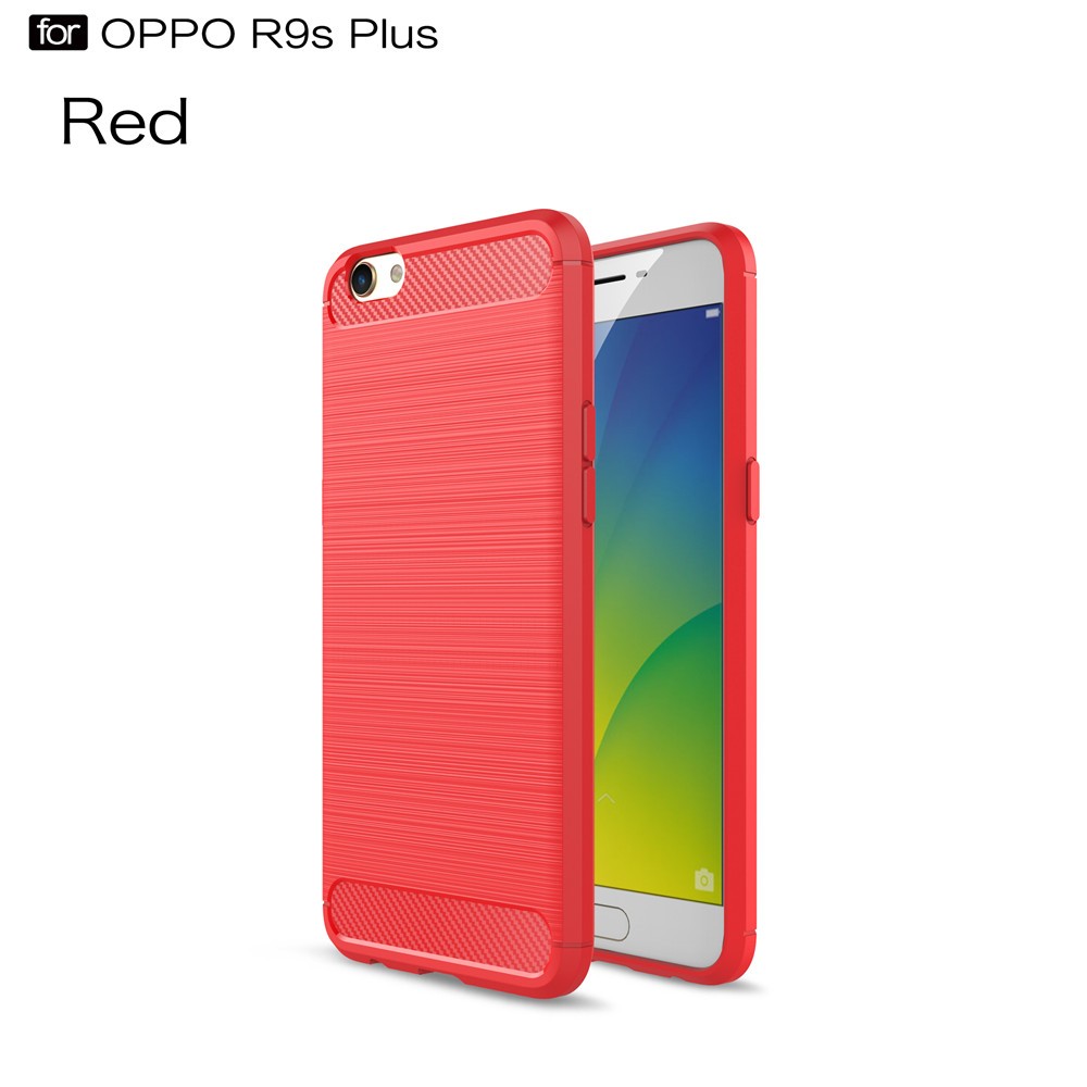 เคส Oppo R9s Plus เคสฝาหลัง TPU ตกแต่งด้วยคาร์บอนไฟเบอร์คุณภาพดี สีสันสวยงาม