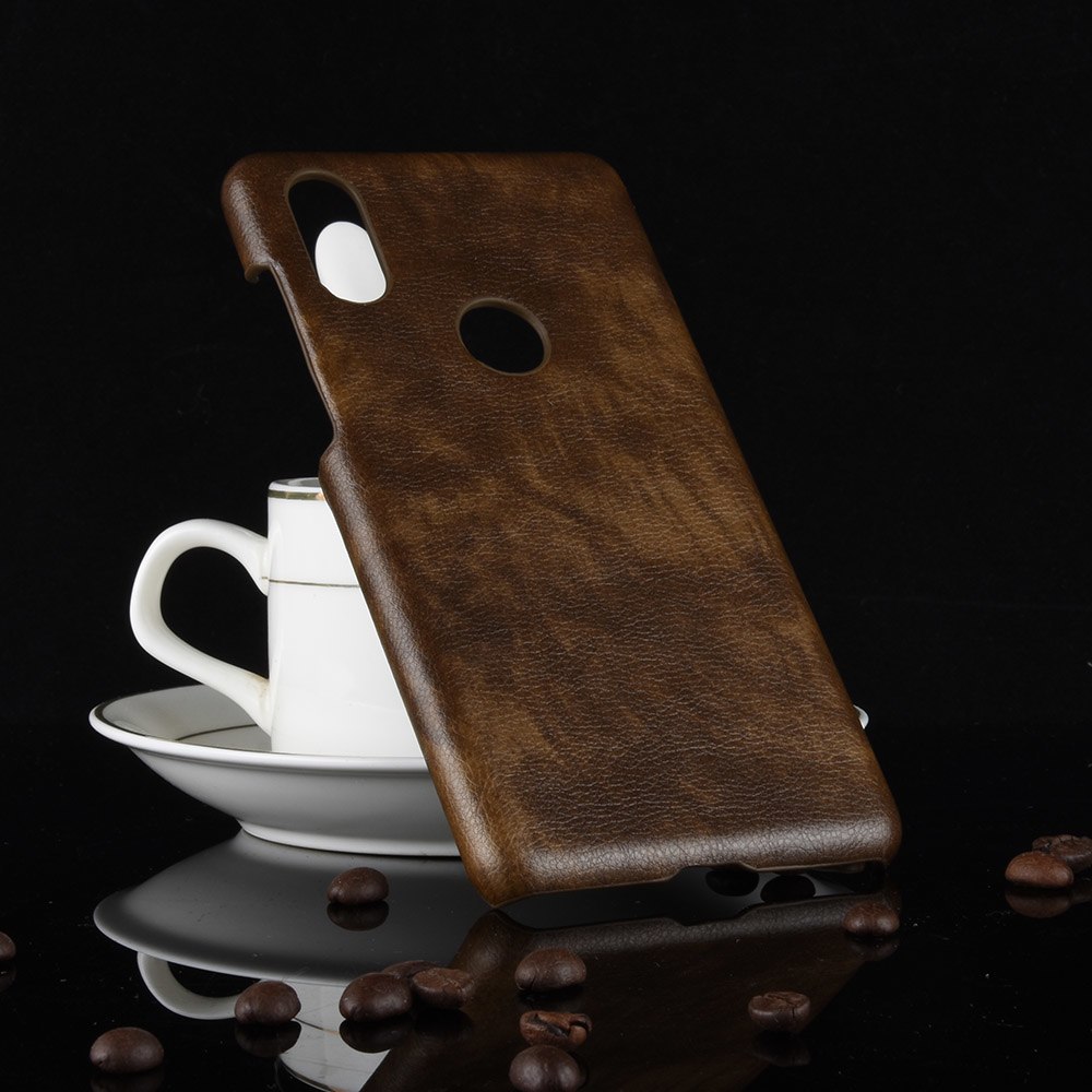 เคส Xiaomi Mi Mix 3 #เคสฝาหลังพลาสติกแข็งเคลือบหนัง PU ลายผิวลิ้นจี่ Litchi Skin Leather Coated