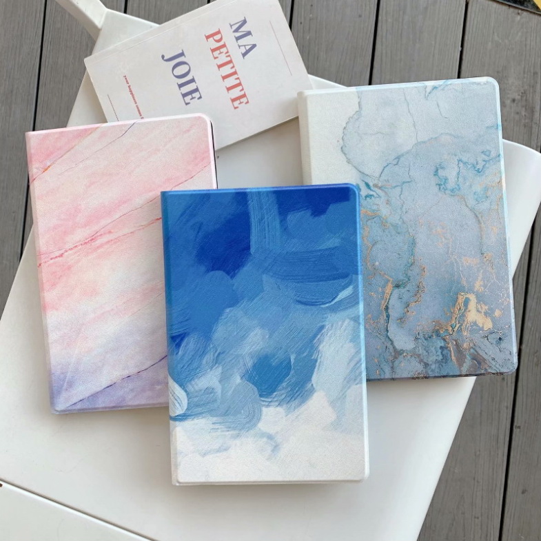 เคส Samsung Galaxy Tab S7 SM-T870 SM-T875 #เคสฝาพับหนัง PU+TPU พับตั้งได้ลายหินอ่อน PU Leather Protection Case with Stand
