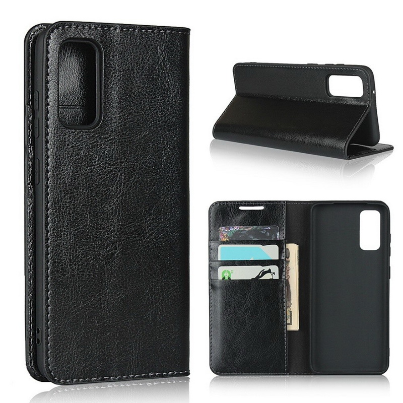 Case Samsung Galaxy S20 FE/S20 FE 5G #เคสฝาพับหนังแท้แบบกระเป๋าสตางค์คุณภาพดี Crazy Horse Genuine Leather Cover