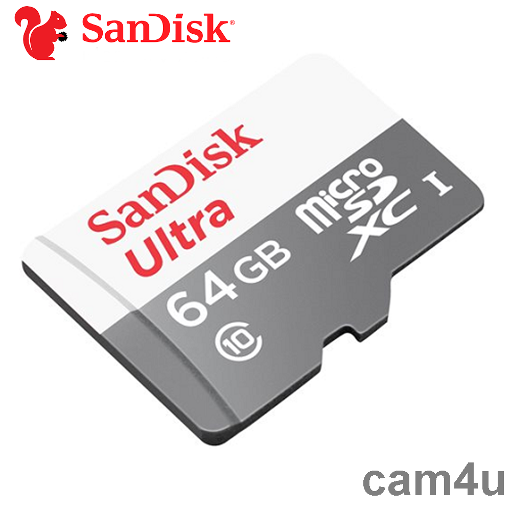 Sandisk เมมโมรี่การ์ดSandisk Micro SD Ultra 64GB ของแท้ประกันศูนย์ ขาวเทา