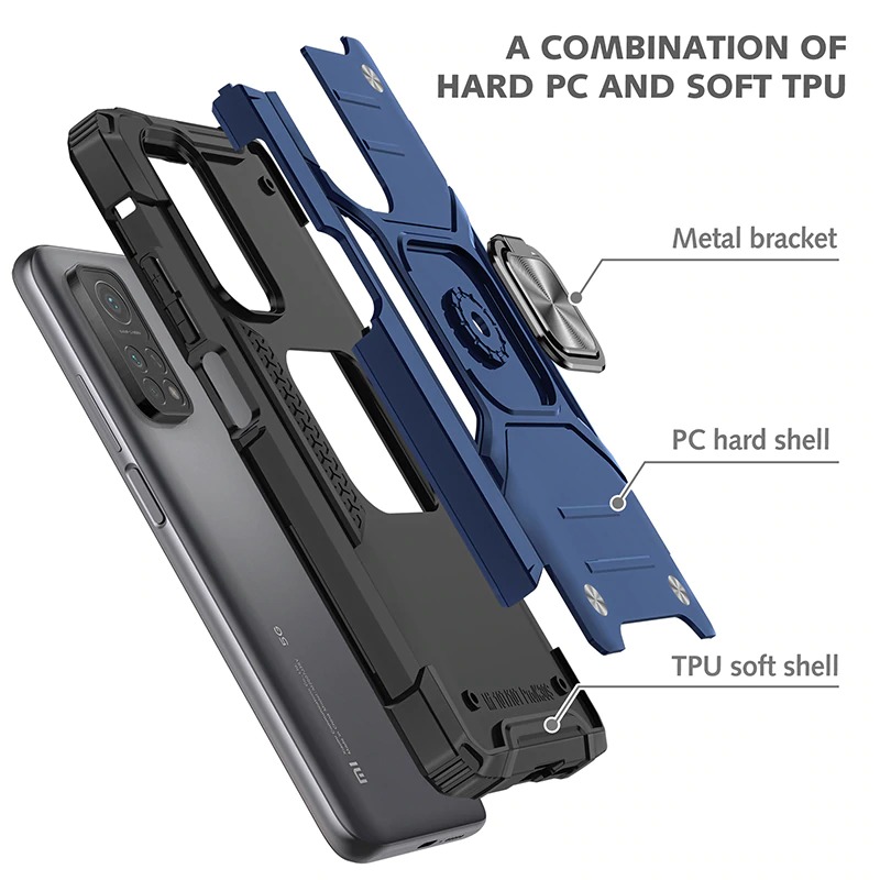 Case Xiaomi Mi 10T Pro #เคสฝาหลัง Hybrid TPU+PC มีแหวนสวมนิ้ว