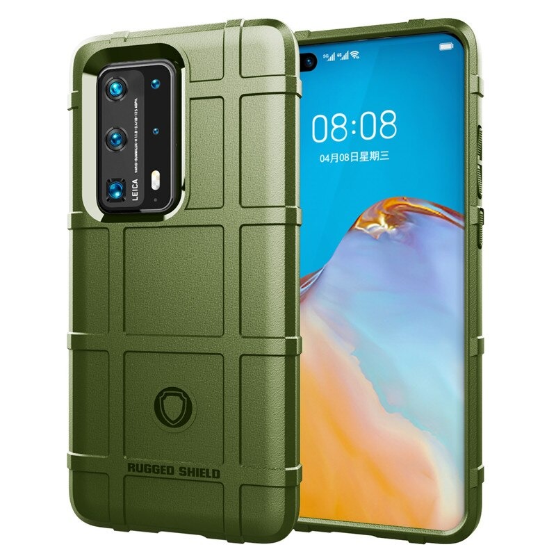 Case Huawei P40 Pro #เคสฝาหลัง Rugged Shield Series Soft Silicone Shock Absorption Matte กันกระแทก