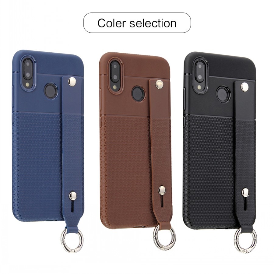 Case Huawei nova 3 #เคสฝาหลัง TPU นิ่มมีที่สวมนิ้วผิวกันลื่น Triangle Pattern TPU Protection Cellphone Shell