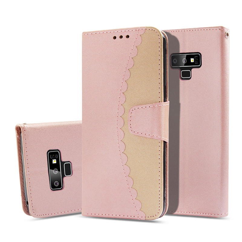 เคส Samsung Galaxy Note 9 #เคสฝาพับแบบกระเป๋าสตางค์สองสี Bi-color Splicing Leather Wallet