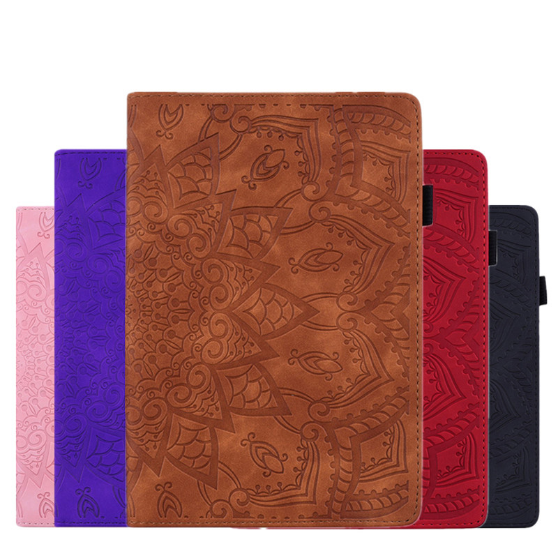 เคส Samsung Galaxy Tab S6 Lite 10.4 SM-P610 P615 P617 #เคสฝาพับหนัง PU พิมพ์ลายนูน Imprinted Pattern Leather Stand Case