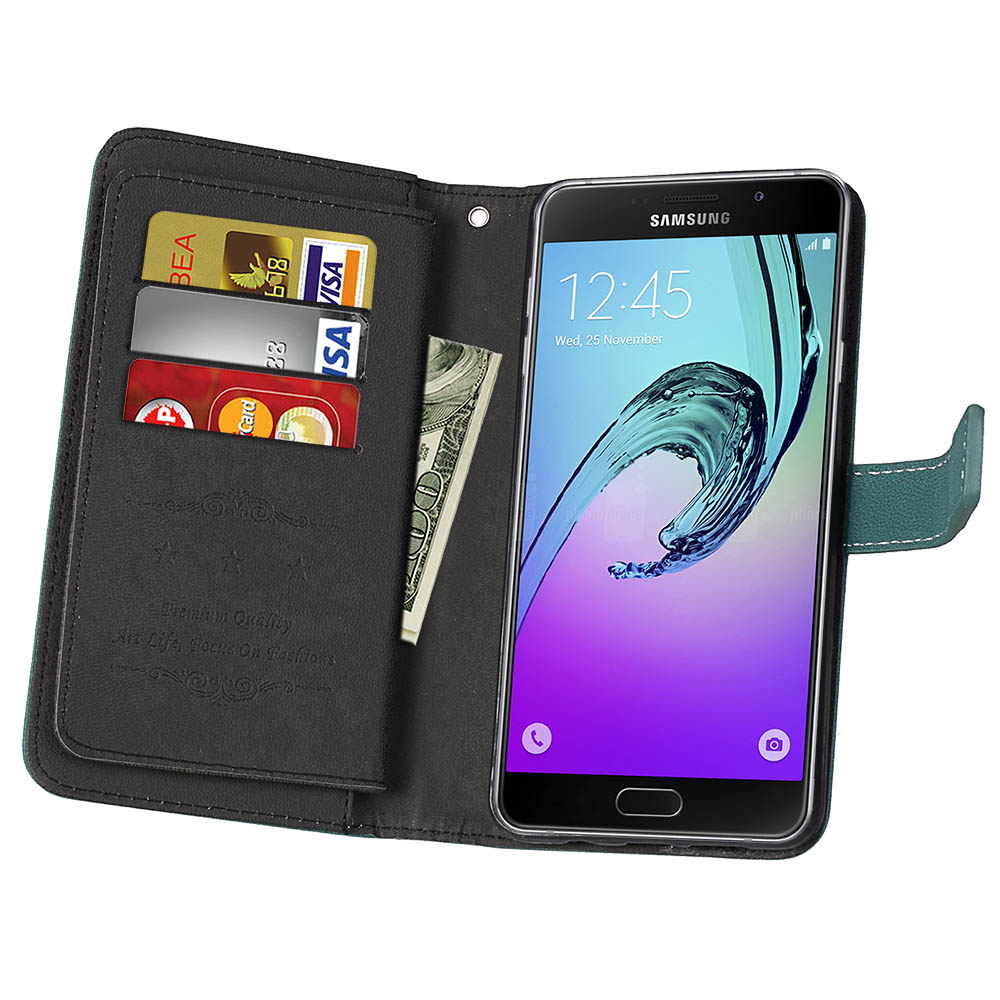 เคส Samsung Galaxy C9 Pro #เคสฝาพับ MatteSkin PU Leather Stand มีช่องใส่นามบัตรพร้อมช่องเสียบการ์ดได้ 9 ใบ