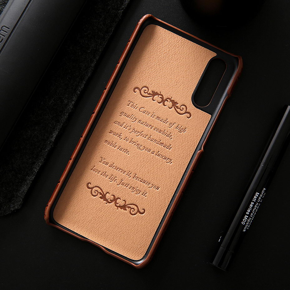 Case Huawei P20 Pro #เคสฝาหลังรูปแบบลายผิวจระเข้หนังแท้คุณภาพดี Crocodile Texture Genuine Leather Coated