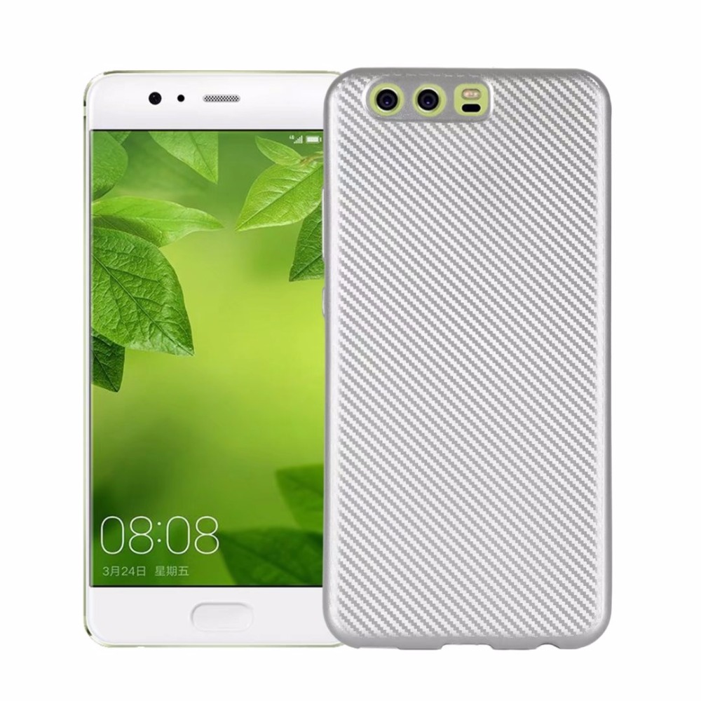 Case Huawei P10 Plus #เคสฝาหลัง Carbon Fiber Texture TPU Cell Phone