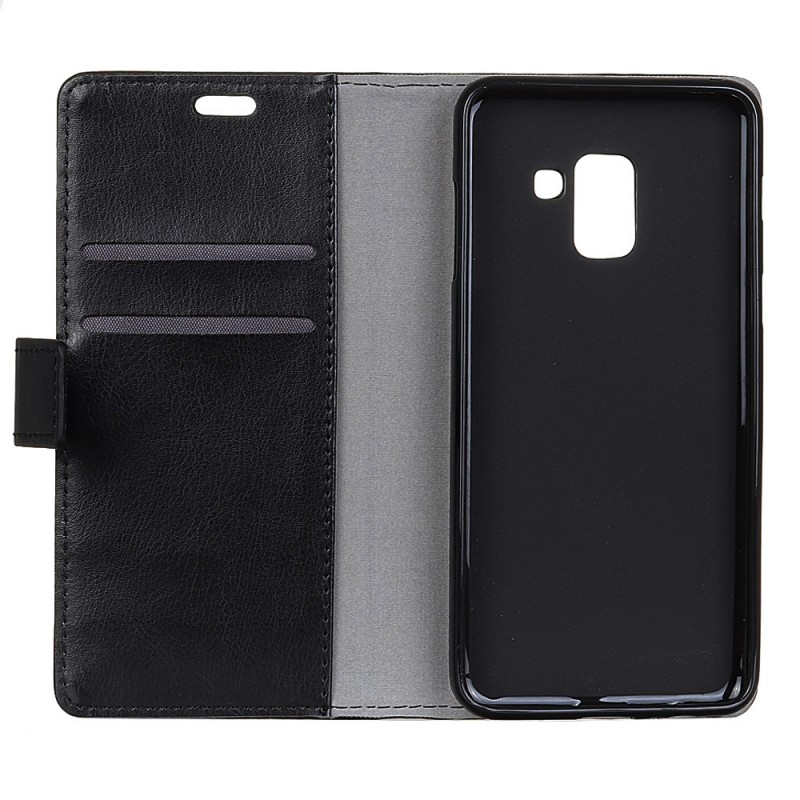 Case Samsung Galaxy A8+ 2018 #เคสฝาพับรูปแบบกระเป๋าสตางค์หนัง PU มีช่องเสียบบัตร