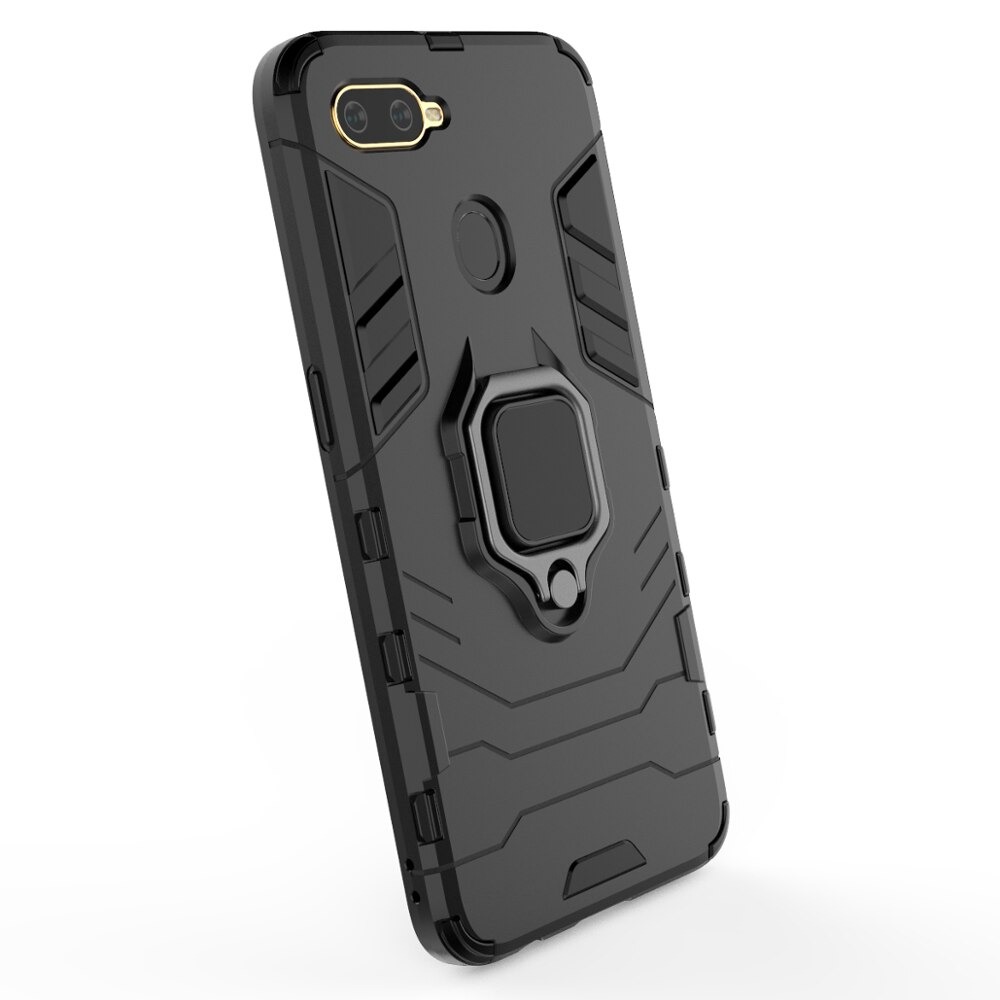 Case OPPO A12 #เคสฝาหลังพลาสติกแข็ง +TPU Hybrid Case มีแหวนสวมนิ้วโลหะ