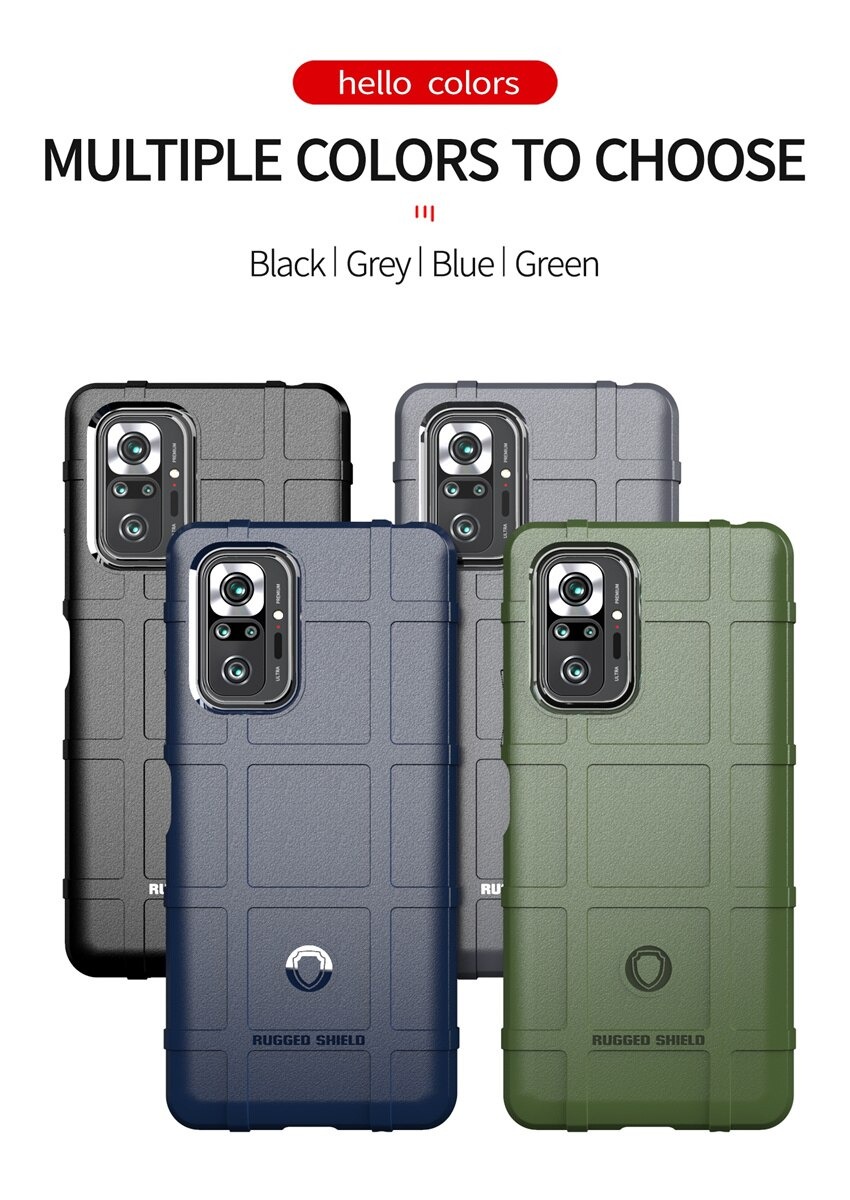 เคส Redmi Note 10 Pro #เคสฝาหลัง Rugged Shield Series Soft Silicone Shock Absorption Matte กันกระแทก