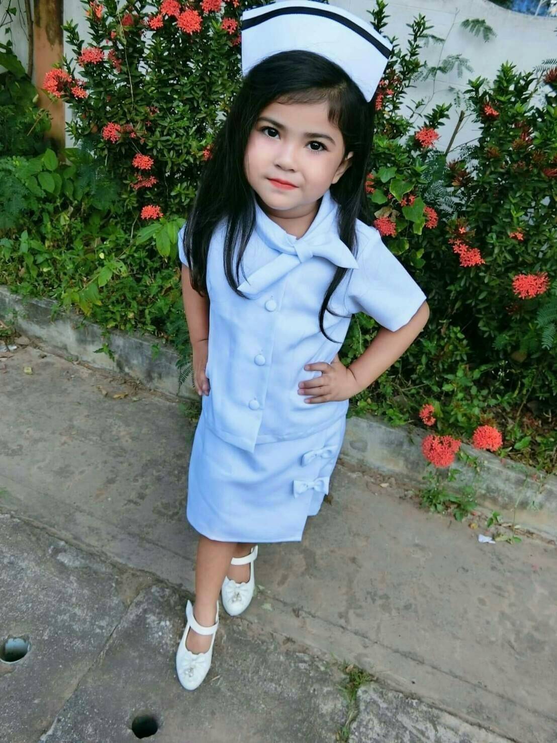 ชุดพยาบาลเด็ก รุ่นกระโปรงกางเกง