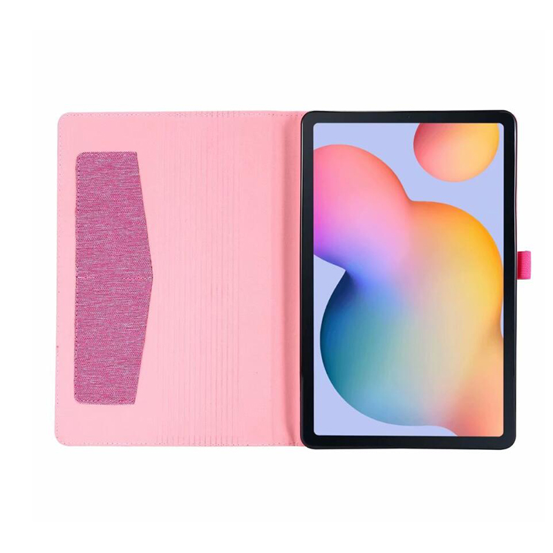 เคส Samsung Galaxy Tab S6 Lite 10.4 SM-P610 P615 P617 #เคสฝาพับหนัง PU ผิวผ้าพับตั้งได้ Cloth Leather Wallet