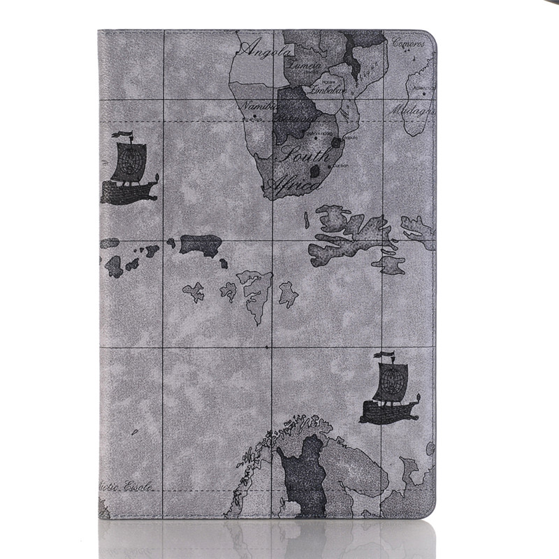 เคส Huawei MediaPad M5 Pro 10.8 นิ้ว #เคสฝาพับหนัง PU พิมพ์รูปแบบแผนที่ Map Pattern Stand Wallet Leather