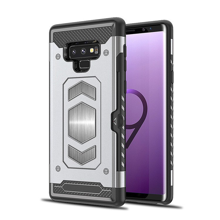เคส Samsung Galaxy Note 9 #เคสฝาหลัง พลาสติก + TPU มีช่องเสียบการ์ด (Built-in Magnetic Holder Metal Sheet)