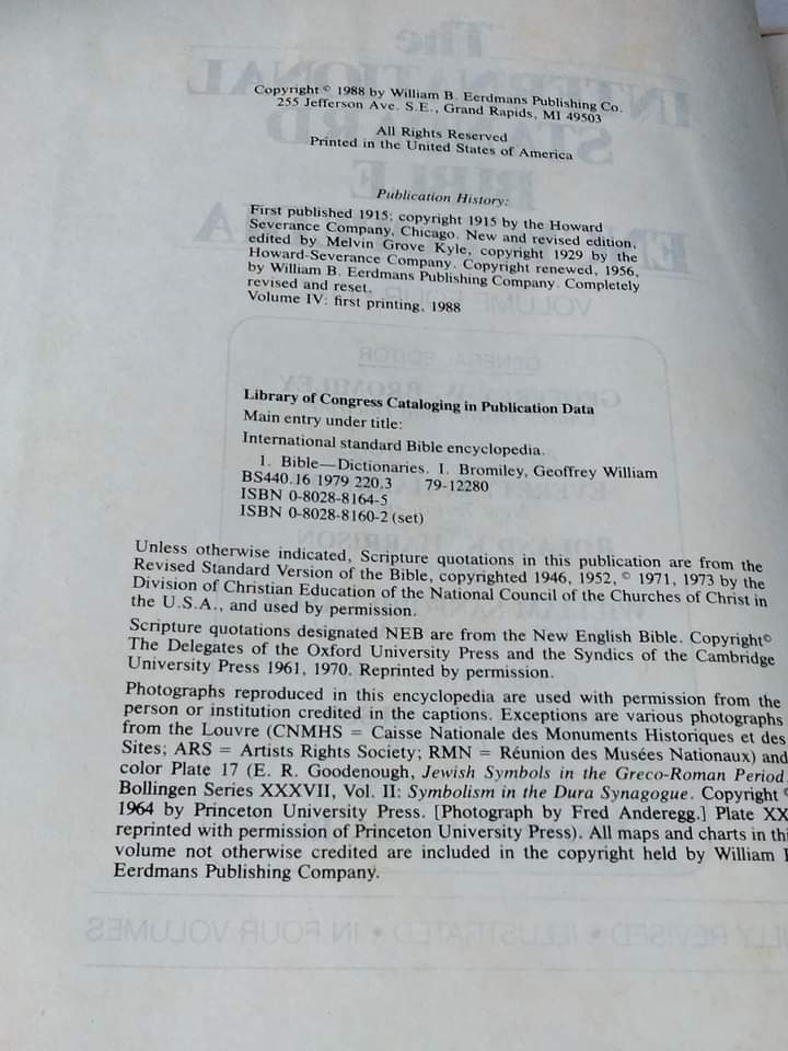 The International Bible Encyclopedia (ครบ 4 เล่ม) สารานุกรมพระคัมภีร์สากล พิมพ์ปี 1988