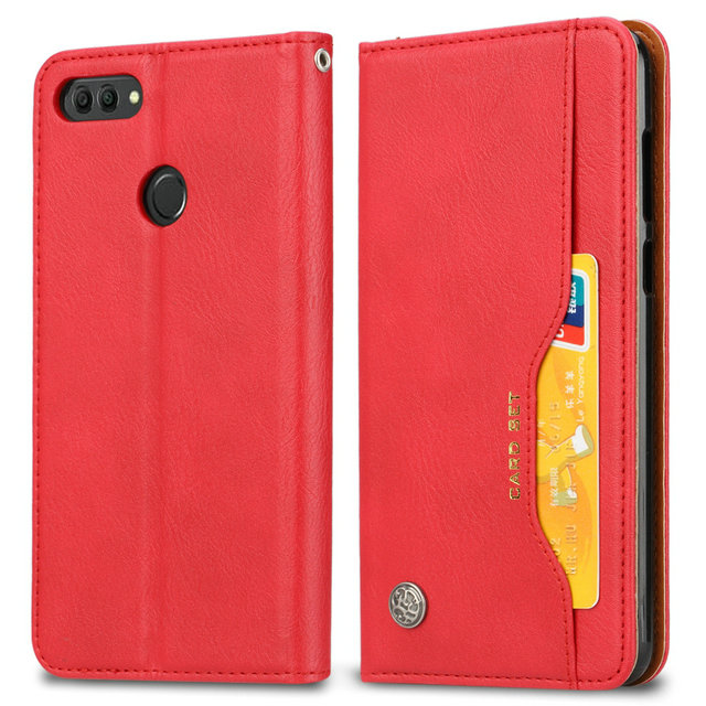 เคส Huawei Y9 (2018) #เคสฝาพับแบบกระเป๋าสตางค์หนัง PU มีช่องเสียบบัตรคุณภาพดี
