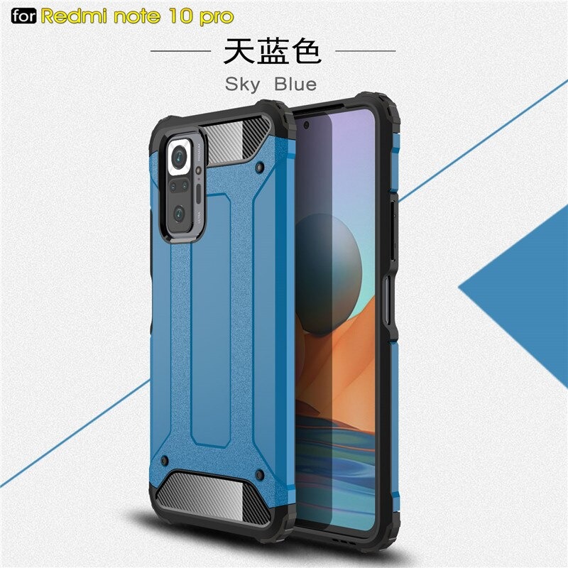 Case Redmi Note 10 4G #เคสฝาหลังเกราะป้องกัน ไฮบริด พลาสติก+TPU Heavy Duty Rugged Hybrid