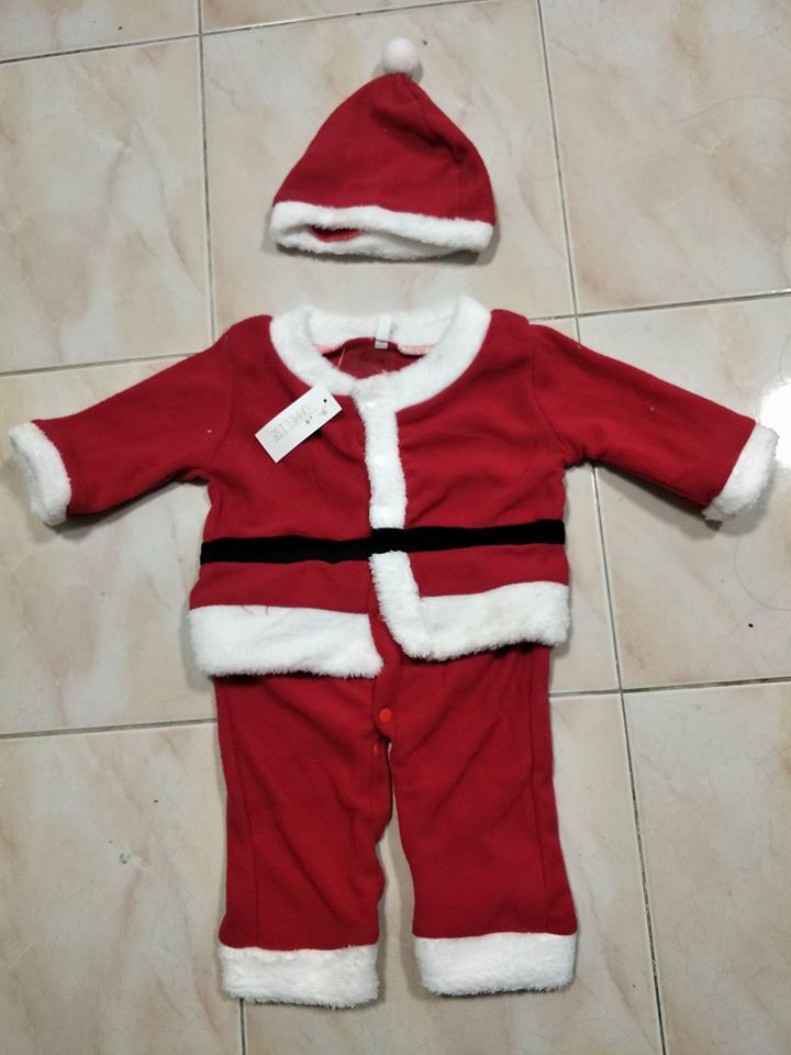 ชุดบอดี้สูท ซานตาครอส เด็กชาย มีหมวก