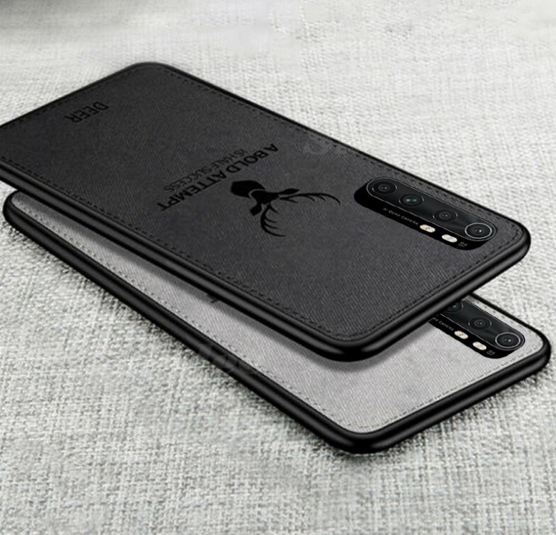 Case Xiaomi Mi Note 10 Lite #เคสฝาหลังเคลือบผิวผ้า PC + TPU Retro Velvet Cloth Coated
