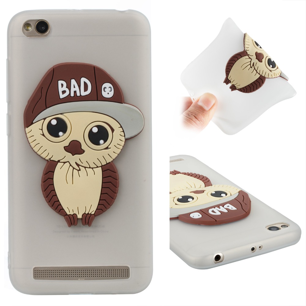 เคส Xiaomi Redmi 5A #เคสฝาหลังนิ่มลายนกฮูกใส่หมวก 3D น่ารัก Cute 3D Owl with Cap Pattern Gel