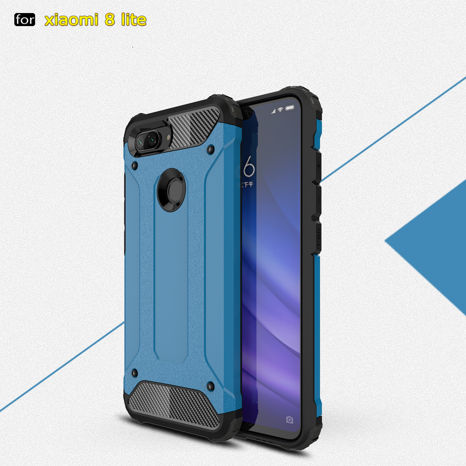 เคส Xiaomi Mi 8 Lite #เคสฝาหลังเกราะป้องกัน ไฮบริด พลาสติก+TPU