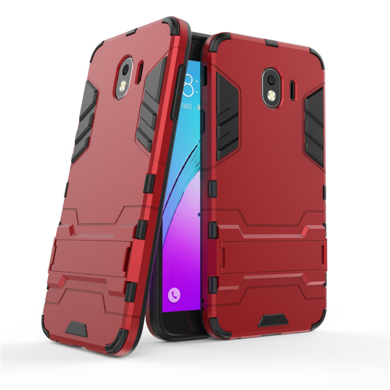 เคส Samsung Galaxy J4 (2018) #เคสฝาหลังพลาสติก ไฮบริด TPU + Kickstand