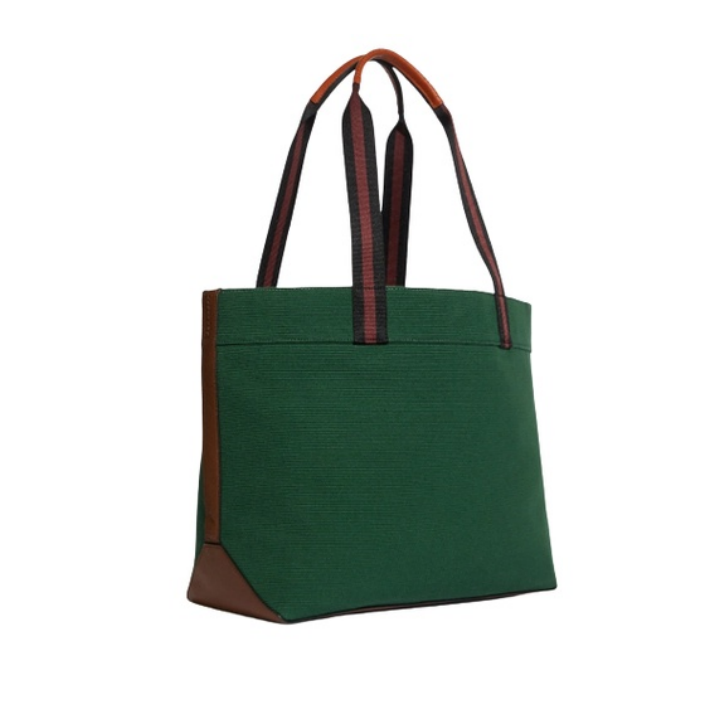 Coach® Tote Bag 38 Canvas Clblk, JI/Kelly Green Dark Saddle กระเป๋าโค้ช กระเป๋าสะพายข้างใบใหญ่ ผ้าแคนวาส