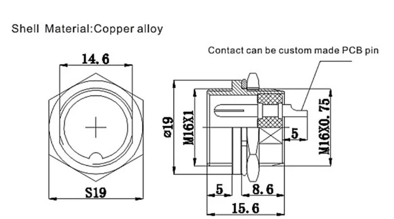 4 pin Male & Female Circular Aviation Plug Wire Panel Mount