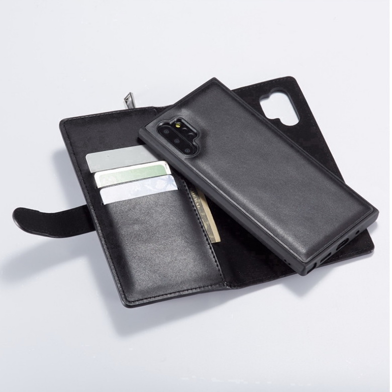 Case Samsung Galaxy Note 10+ #เคสหนังฝาพับสไตล์กระเป๋าสตางค์มีช่องซิบ PU Wallet Split Leather 2 in 1 Card Slot + Money slot + Magnetic Separable Shell