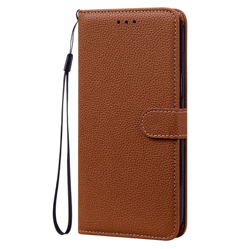 เคส Samsung Galaxy S23 Ultra 5G #เคสฝาพับหนัง PUด้าน ลายผิวลิ้นจี่พร้อมช่องใส่บัตรแบบกระเป๋าสตางค์