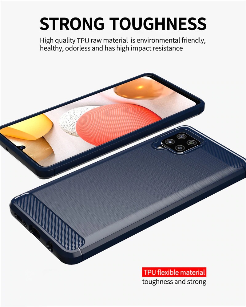 เคส Samsung Galaxy A42 5G #เคสคาร์บอนไฟเบอร์ ผิวขัดแปรง Brushered TPU Back Case