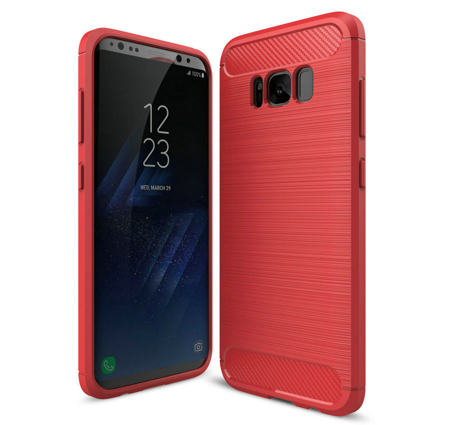 Case Samsung S8 #เคสฝาหลัง TPU คาร์บอนไฟเบอร์ Brushed Case