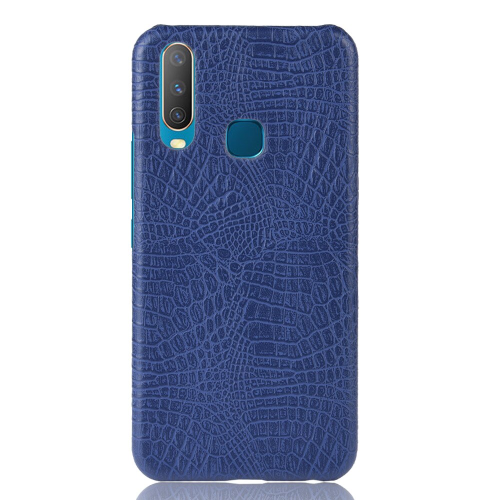 Case vivo Y17 #เคสฝาหลังพลาสติกแข็งเคลือบหนัง PU ลายหนังจระเข้