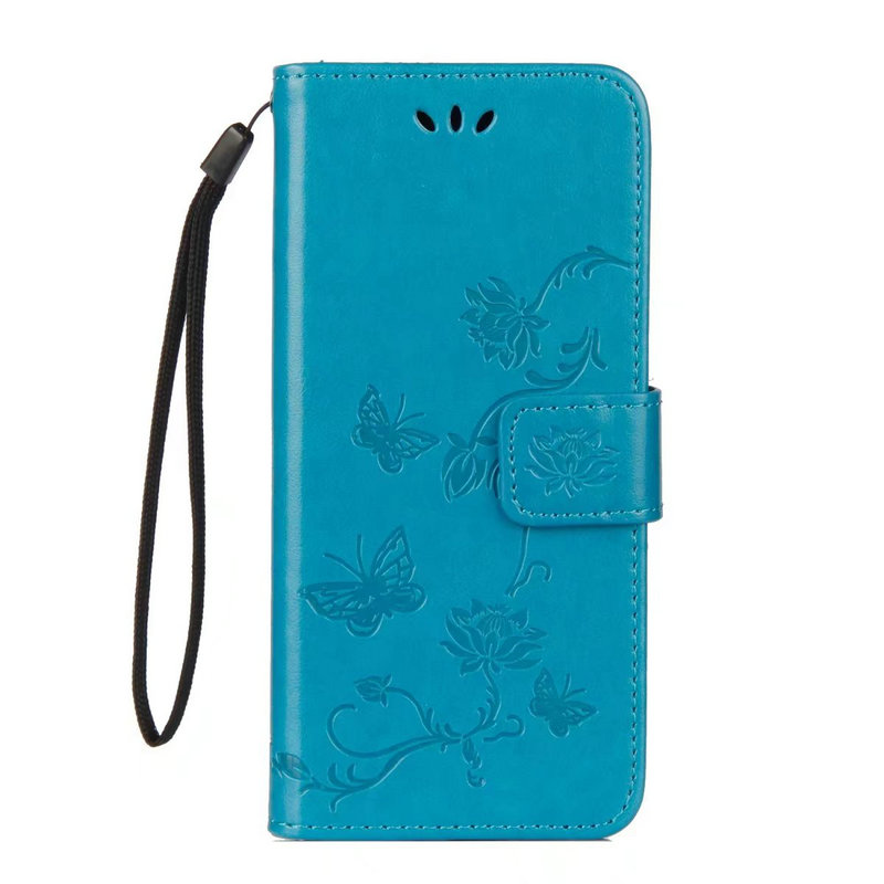 เคส Huawei Y9 (2018) #เคสฝาพับแบบกระเป๋าสตางค์หนัง PU พิมพ์ลายผีเสื้อและดอกไม้
